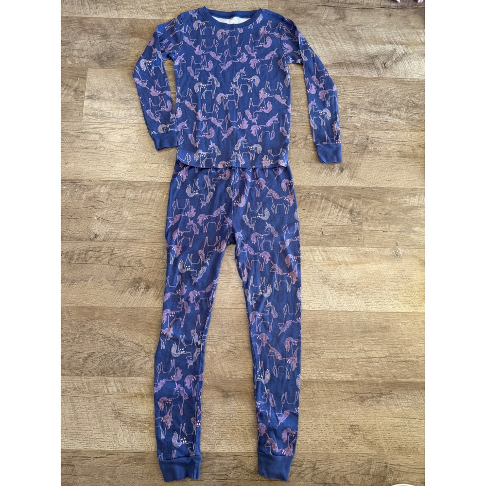 Carter's Kids Blue Pink Unicorn Cotton 2 Piece Pajama Set Size 10